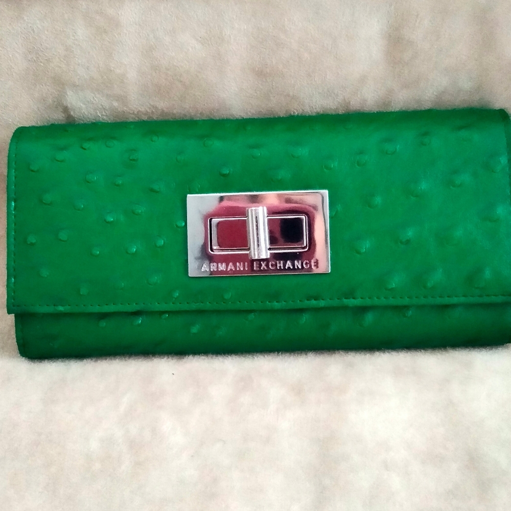 Armani Exchange Textured Green Clutch 👛